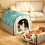 Pet Enclosed Kennel House Bed