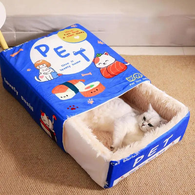 Cat Snack Box Shaped Plush Bed