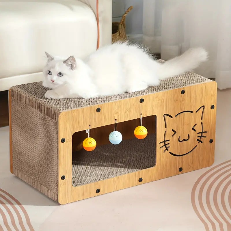 Cat Wooden Scratcher Cardboard House