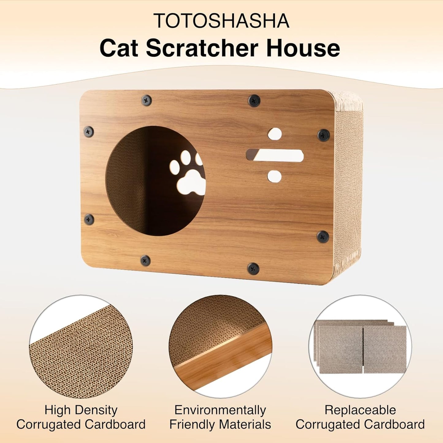 Cat Wooden Cardboard Scratcher Lounge