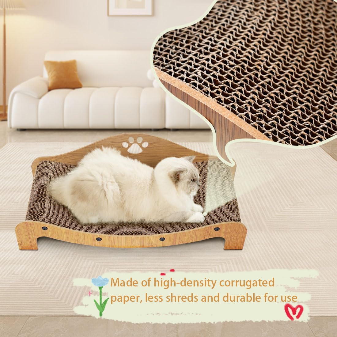 Cat Wooden Scratchable Sofa Lounge Bed