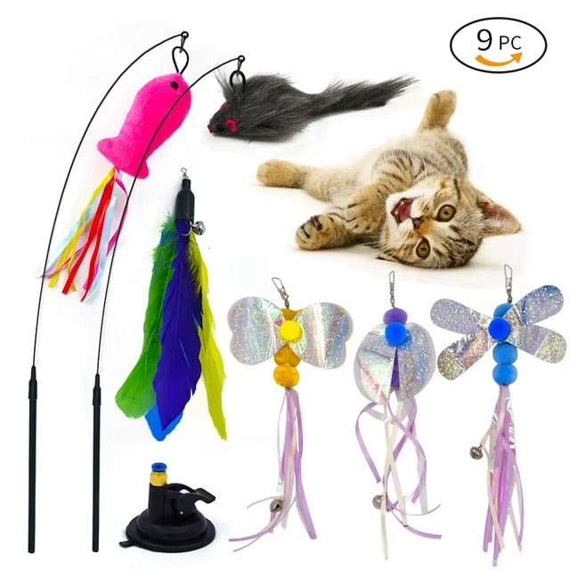 Cat Feather Bird Suction Cup Interactive Toy