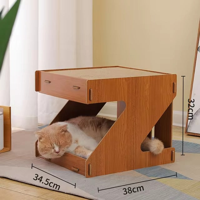 Cat Wooden Scratcher House