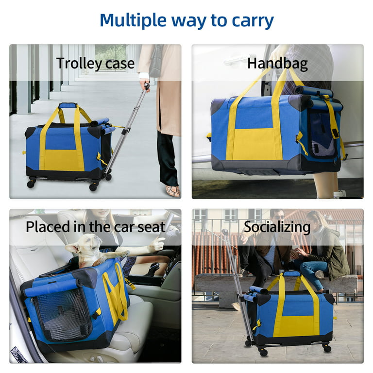 Pet Rolling Carrier With Wheels Up To 28 LBS