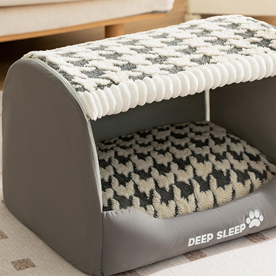 Dog Plush Enclosed Cozy Bed