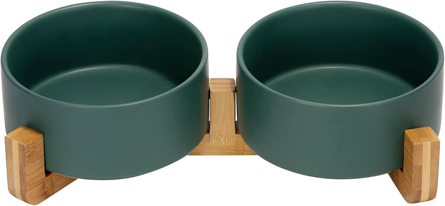 Ceramic Cat Food & Water Bowl Set