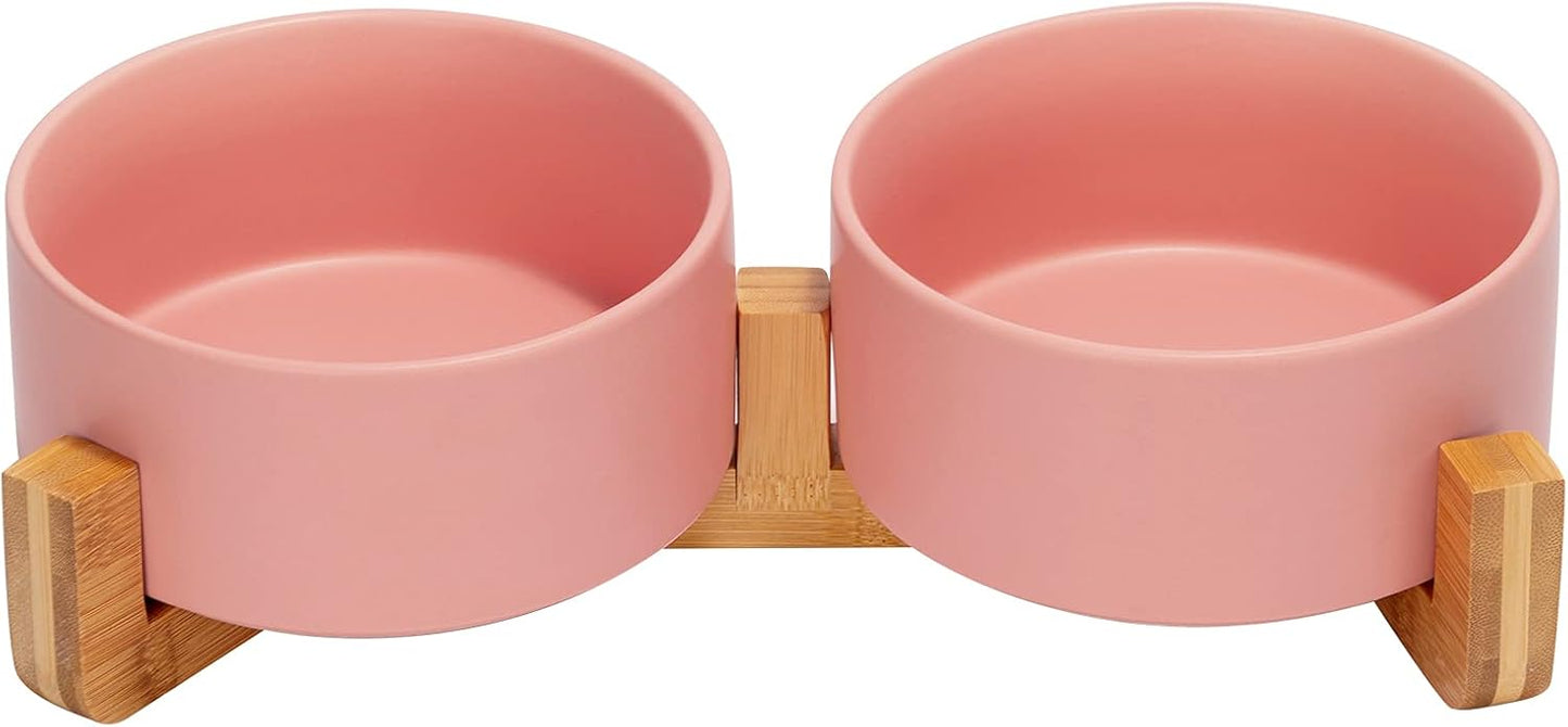 Ceramic Cat Food & Water Bowl Set