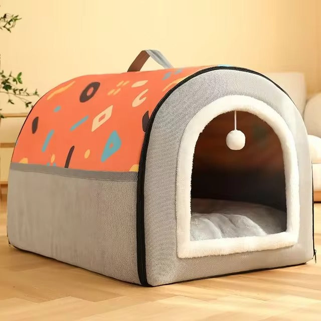 Pet Enclosed Kennel House Bed