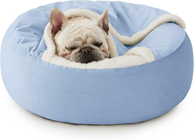 Cat 20" Round Plush Covered Cave Bed