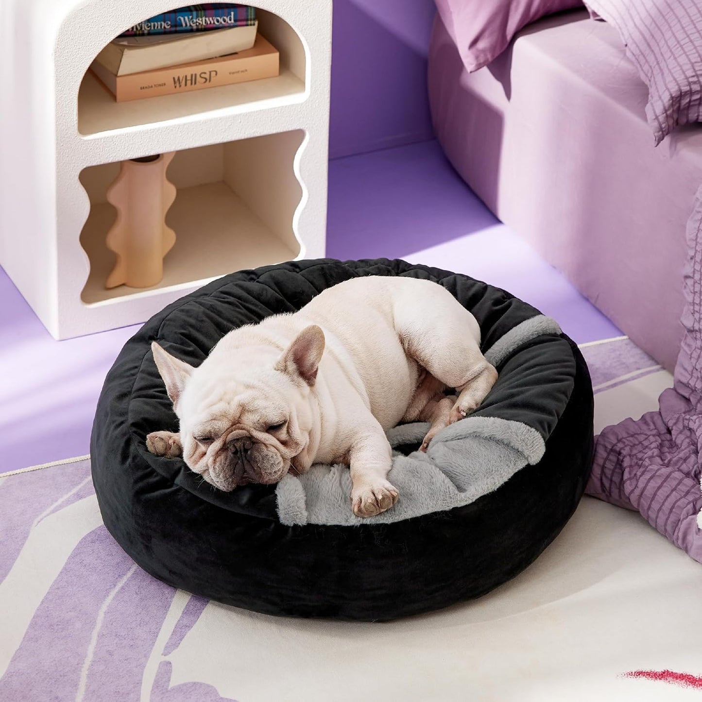 Cat 20" Round Plush Covered Cave Bed