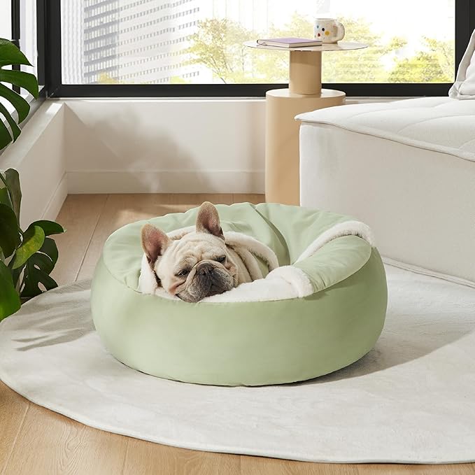 Cat 20" Round Plush Covered Cave Bed