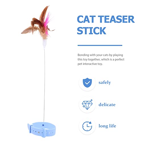 Interactive Cat Teaser Attached Collar Feather Chase Toy