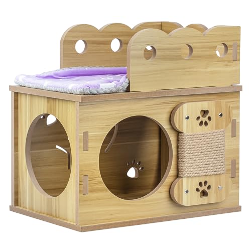 Cat Wooden Hideaway Condo