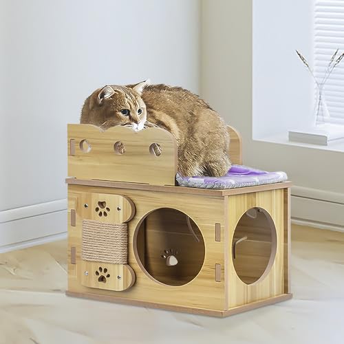 Cat Wooden Hideaway Condo