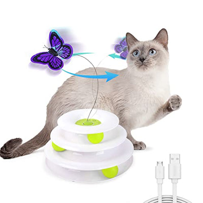 Cat Tower With Automatic Butterfly Smart Toy
