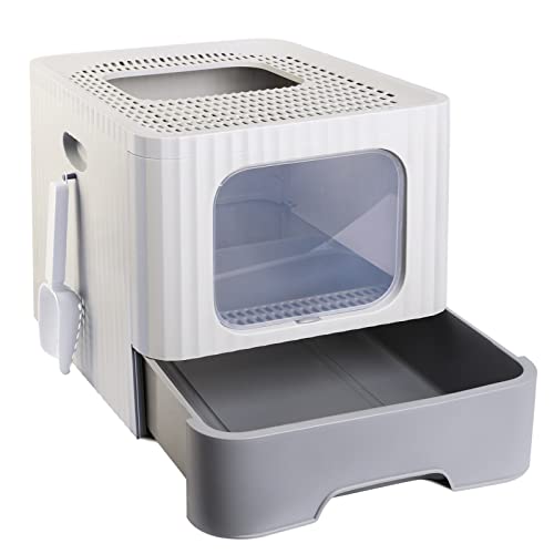 Enclosed Large Covered Cat Litter Box With Lid