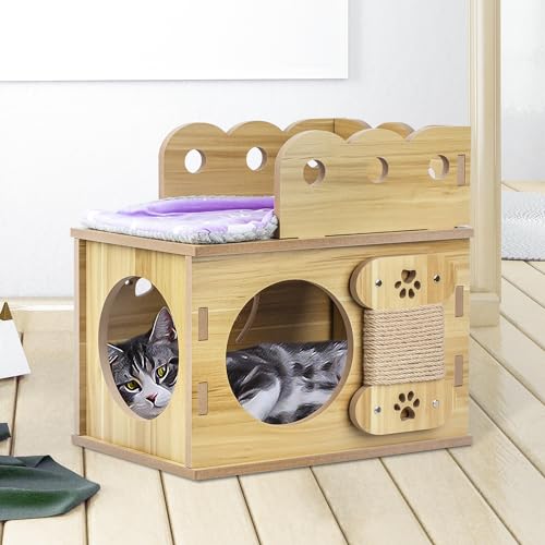 Cat Wooden Hideaway Condo