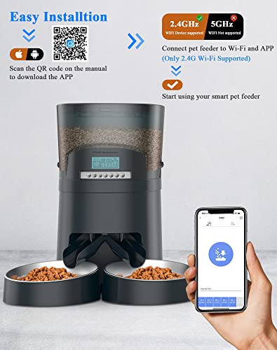 Automatic WiFi Smart 2 Cat Feeder Pet Dispenser