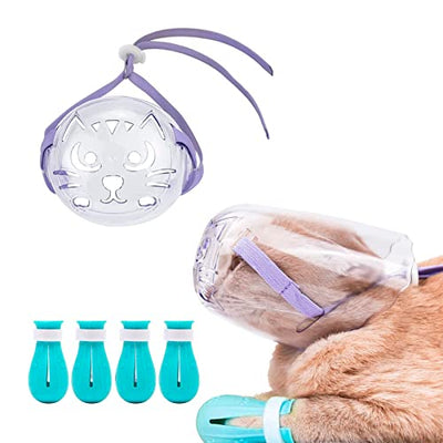 Cat Anti-Scratch Muzzle & Boots Grooming Set