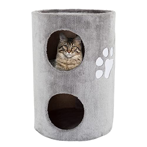 20.5" 2 Story Cat House With Sisal Scratch Pad