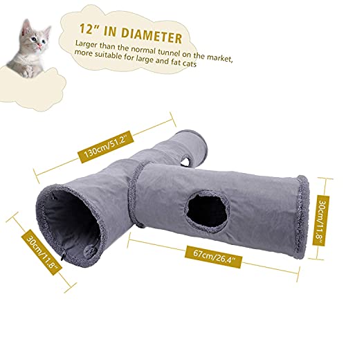 Collapsible Cat Suede Play Hideaway Tunnel