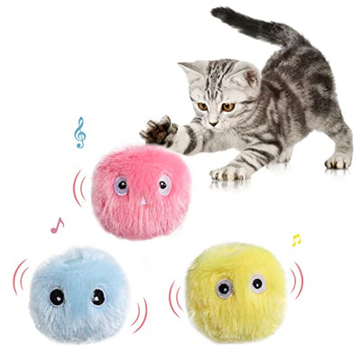 3 Pack Plush Interactive Cat Ball Catnip Toy