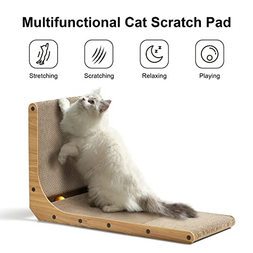 26.8" L Shape Cat Scratching Wall Mounted Pad