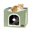 Foldable Cat Cave House With Fluffy Ball 16.5" x 16.5" x 14"