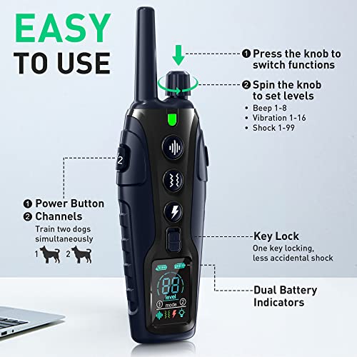 Dog Shock Training Rechargeable Collar With Remote 3280FT