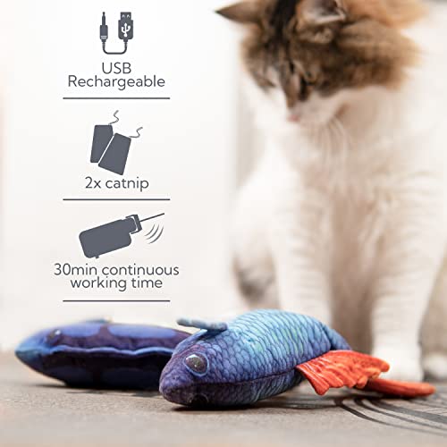 Electronic Flopping Fish Cat Toy With Catnip