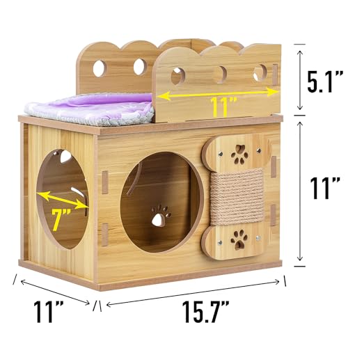 Cat Wooden Hideaway Condo