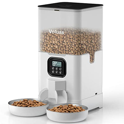 Automatic Double 6L Cat Feeder With 2 Stainless Steel Bowls