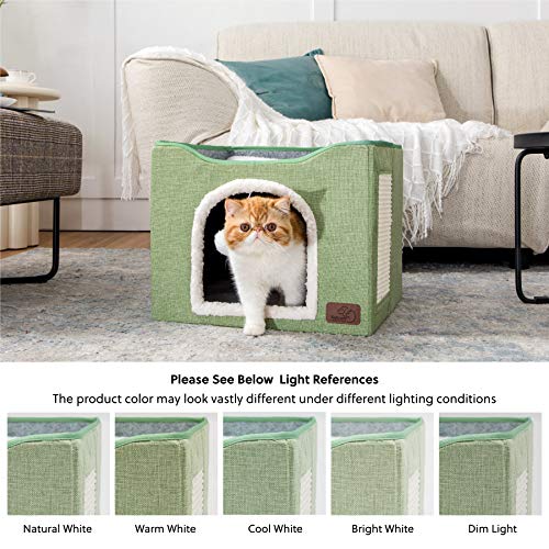 Foldable Cat Cave House With Fluffy Ball 16.5" x 16.5" x 14"