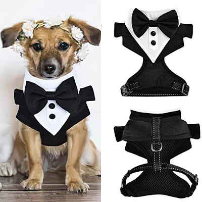 Dog Formal  Tuxedo Suit With Harness & Leash Set