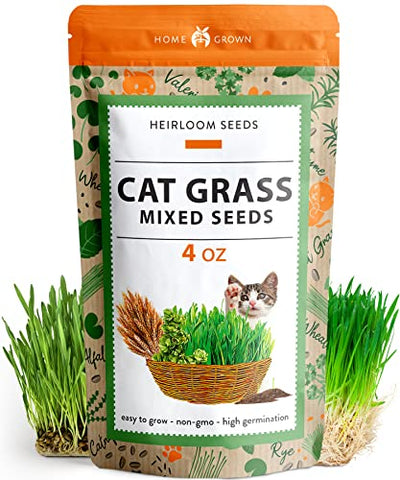 4oz Cat Oat & Barley Seeds Mix - 100% Non-GMO Refill Grass Growing Kit
