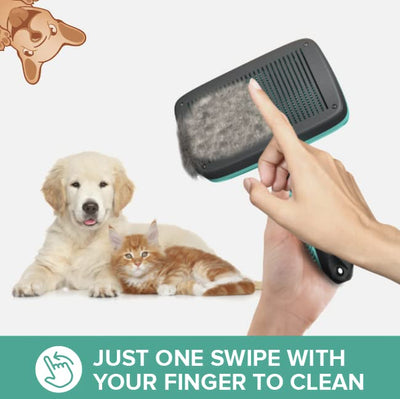 Pet Self-Cleaning Shedding Brush + FREE Nail Clipper