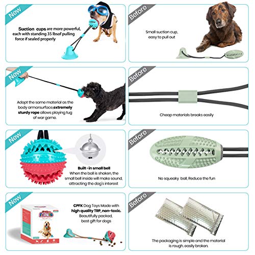 Dog Food Dispensing Chew Suction Tug of War Toy