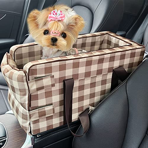 Pet Portable Armrest Console Booster Car Seat Carrier Up To 15Lbs