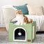 Foldable Cat Cave House With Fluffy Ball 16.5" x 16.5" x 14"