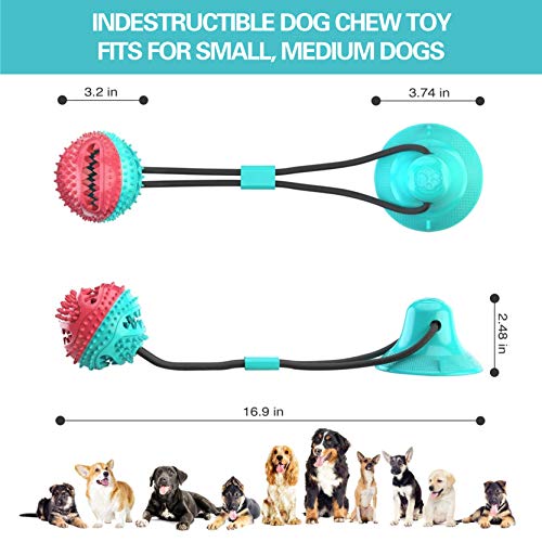 Dog Food Dispensing Chew Suction Tug of War Toy