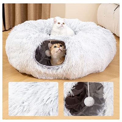 Cat Multifunctional Plush Tunnel Bed