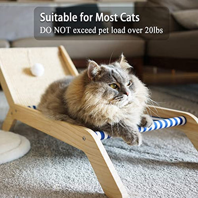 Cat Beach Chair Hammock With Scratching Post