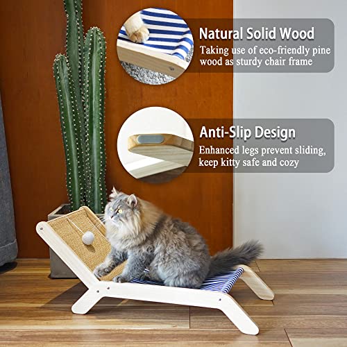 Cat Beach Chair Hammock With Scratching Post