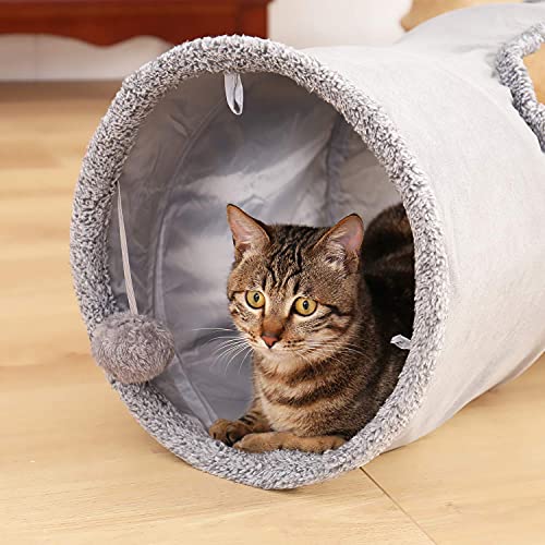 Collapsible Cat Suede Play Hideaway Tunnel