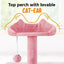 Multi-Level Cat Tower Scratching Post With Dangling Balls