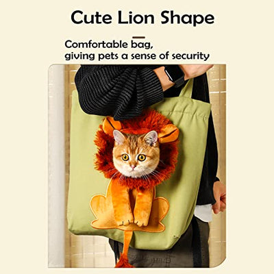 Cute Lion-Shaped Canvas Pet Shoulder Bag