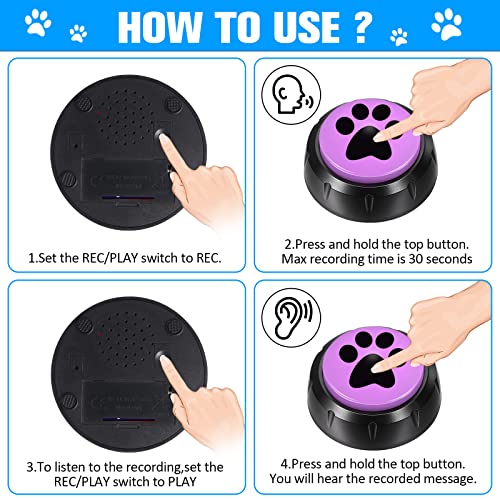 12 Pack Dog Communication Recordable Button Set