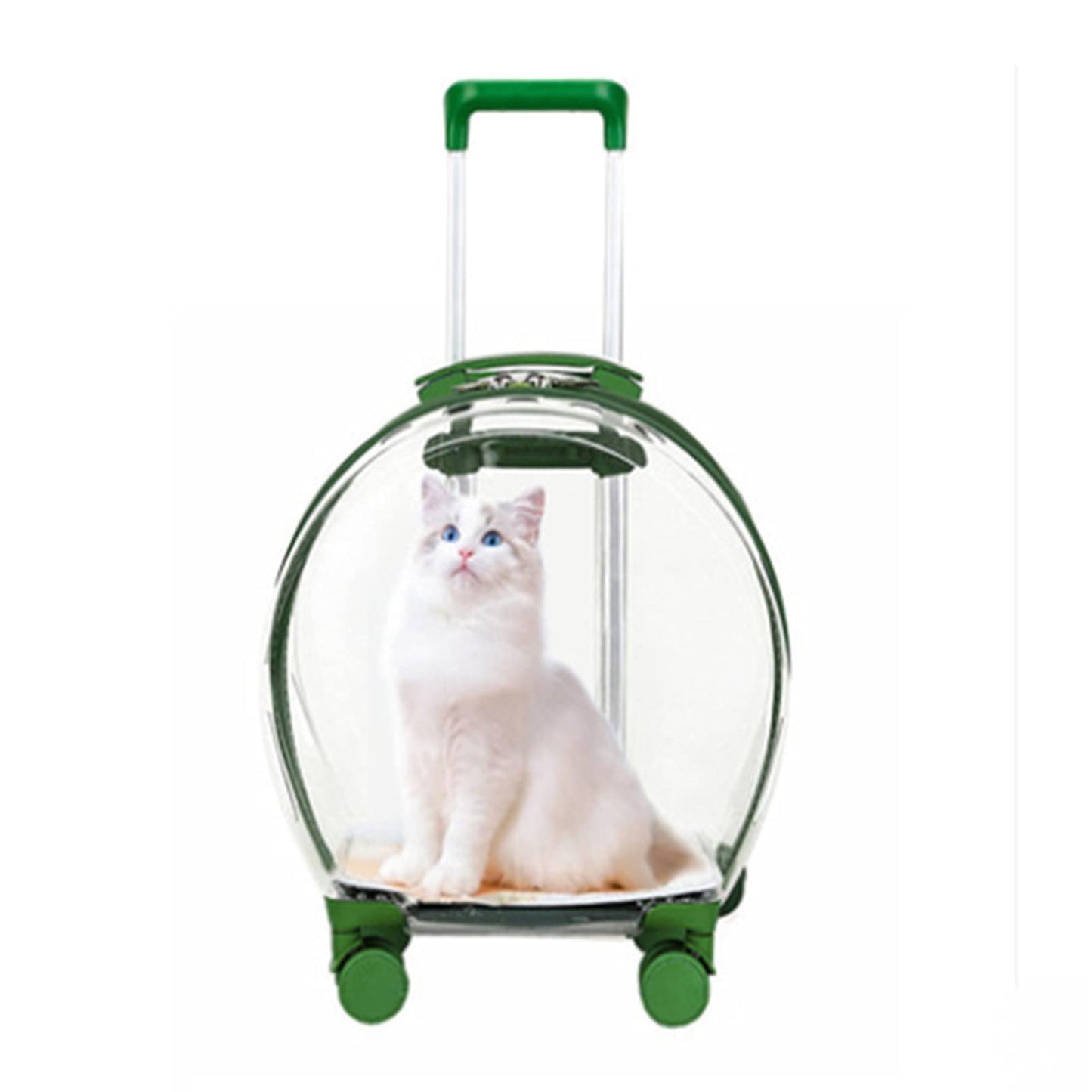 Transparent Cat Rolling Trolley Carrier On Wheels