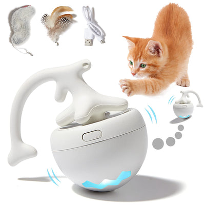 Cat Automatic Rolling Ball Toys with Feather