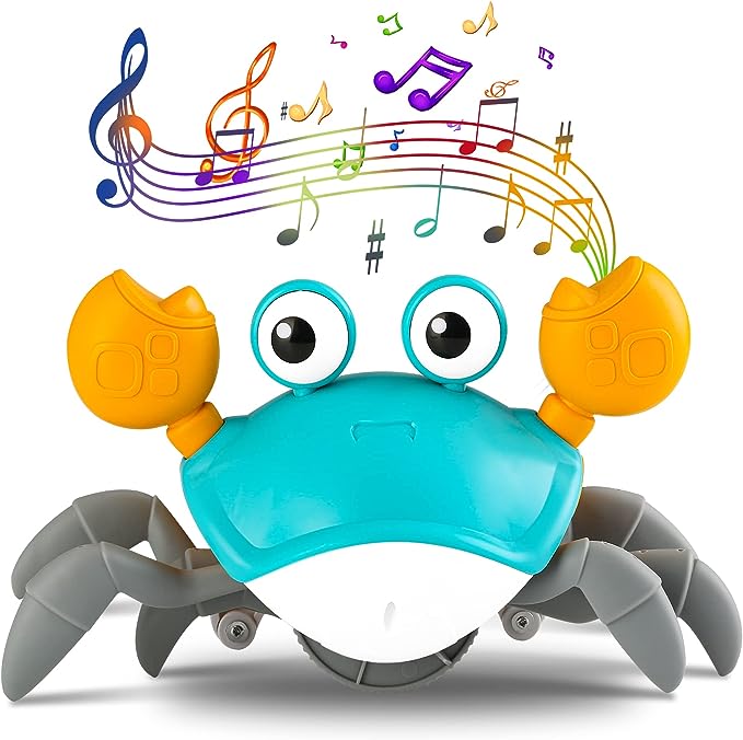 Crawling Crab Dog Toy With Electronic Sensor & Music & Lights